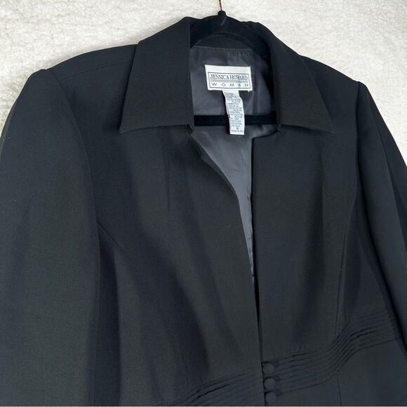 Jessica Howard Black‎ Blazer with Chiffon Ruffle Trim - Picture 3 of 13